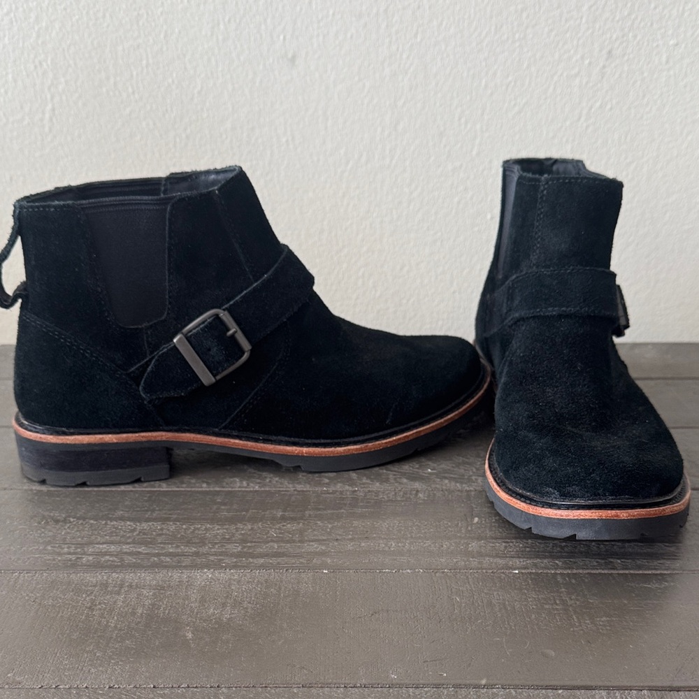 L.L. Bean Black Suede Ankle Boots size 7.5 M